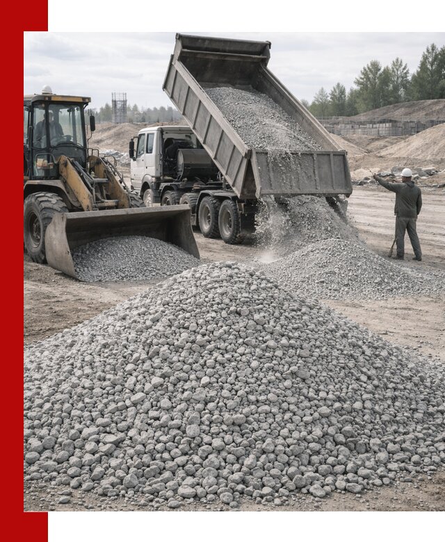 Доставка известнякового щебня фр. 5–20 в Россоши