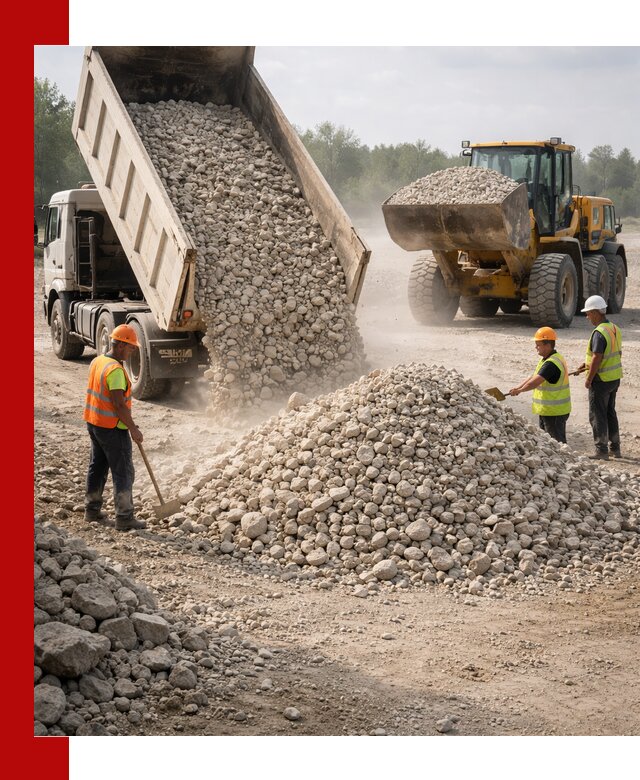 Доставка известнякового щебня фр. 40-70 в Россоши