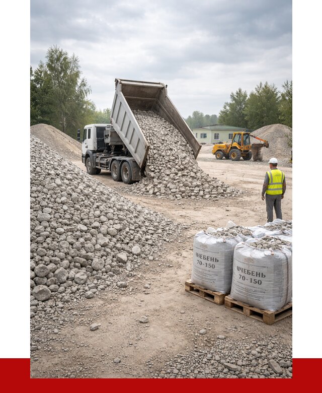 Известняковый щебень фракция 70-150 в Россоши от 1296 р. | ПРОНЕРУДРсс