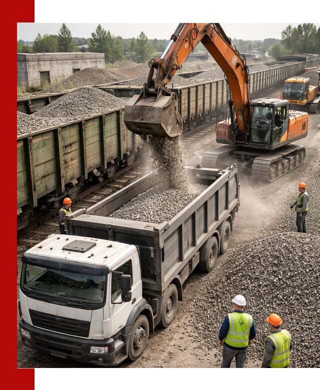 Железнодорожный щебень фракция 25–60 для поставок в Россоши