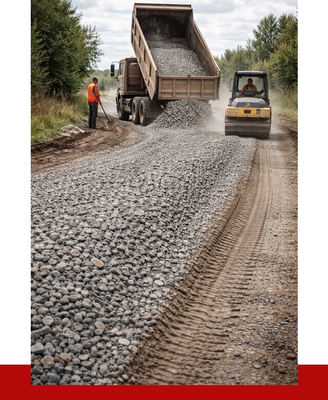 Щебень для отсыпки дороги в Россоши от 2800 р. ПРОНЕРУДРсс