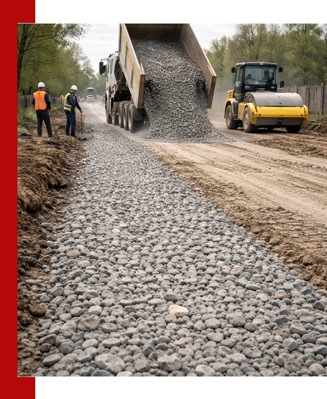 Доставка щебня для отсыпки дорог в Россоши высокого качества