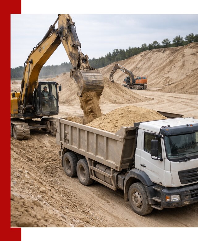 Доставка карьерного песка с самосвалами и разгрузкой в Россоши