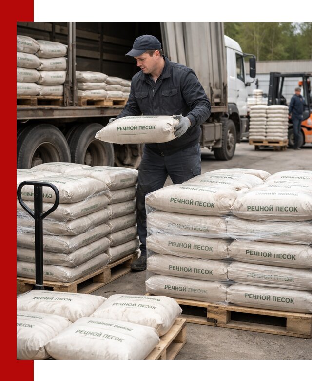 Речной песок в мешках с доставкой в Россоши