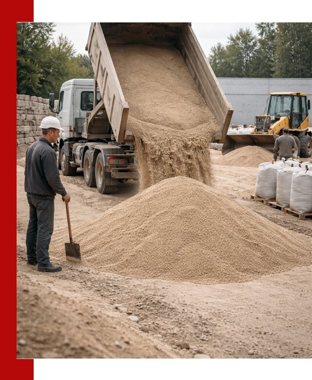 Кварцевый песок фракция 0–3 мм с доставкой в Россоши