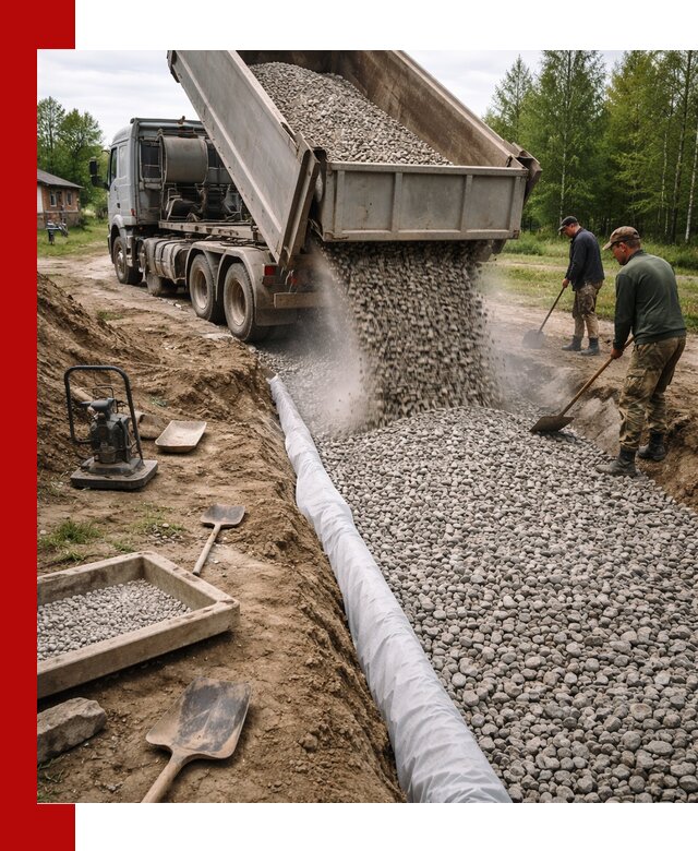 Гравий для дренажа с доставкой в Россоши качественный и недорогой