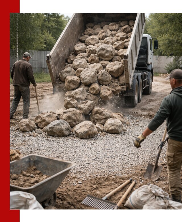 Доставка и укладка булыжника в Россоши