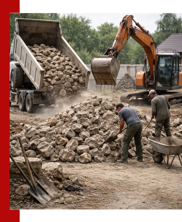 Доставка и разгрузка бутового камня в Россоши