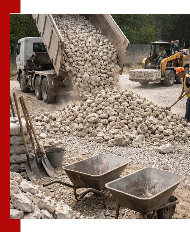 Доставка и продажа бутового известнякового камня в Россоши