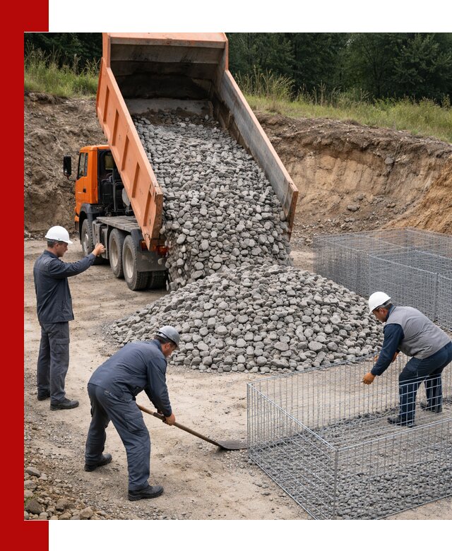 Камень для габионов с доставкой в Россоши быстро и надёжно