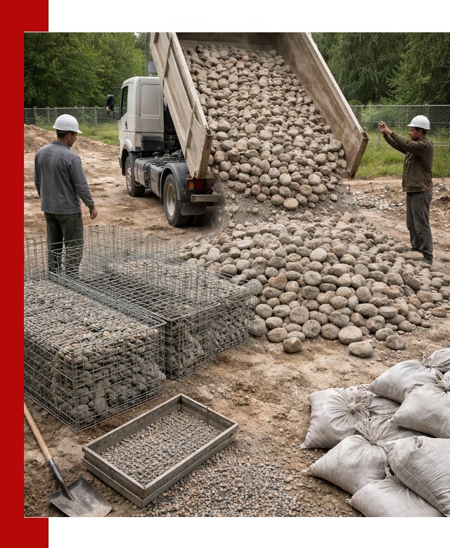 Камень для габионов фракция 70–151 в Россоши