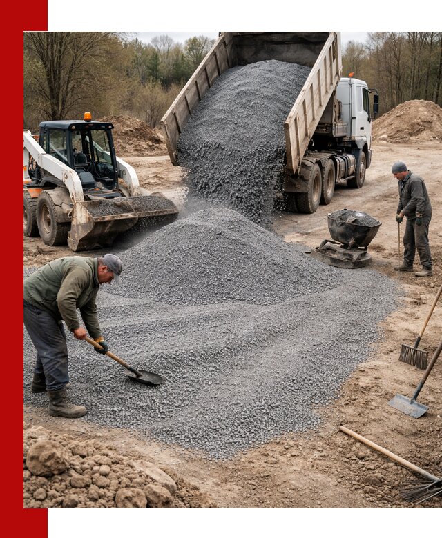 Отсев для подсыпки в Россоши — доставка и подсыпка на участок