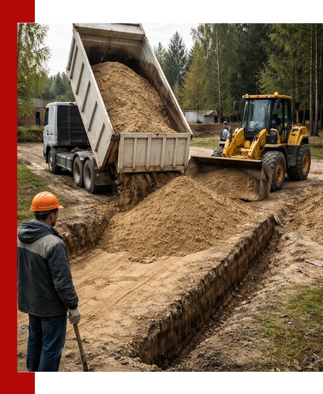 Доставка песчаного грунта в Россоши для строительных работ