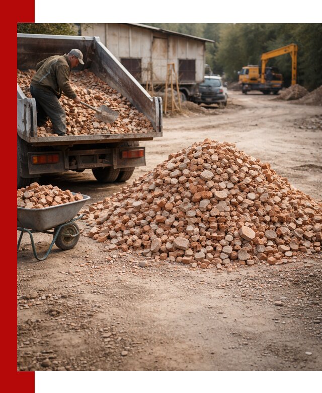 Доставка и подушка из боя кирпича с разгрузкой в Россоши