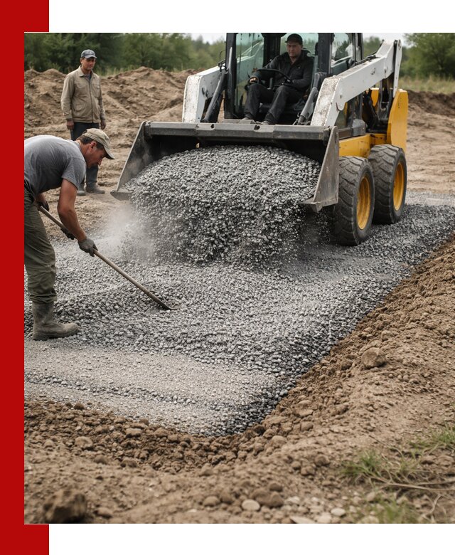 Устройство щебеночной подушки в Россоши для дорог и фундаментов